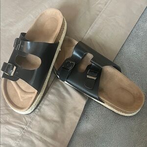 Black Double Strap Sandals